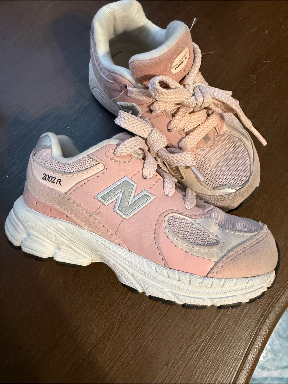 New Balance Kids Pink and Silver Lace-Up Sneakers